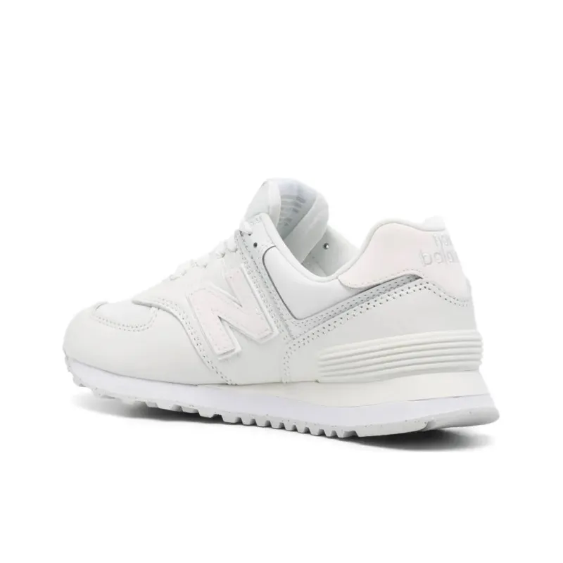 New Balance 574 Cream Leather Pink Women's-2