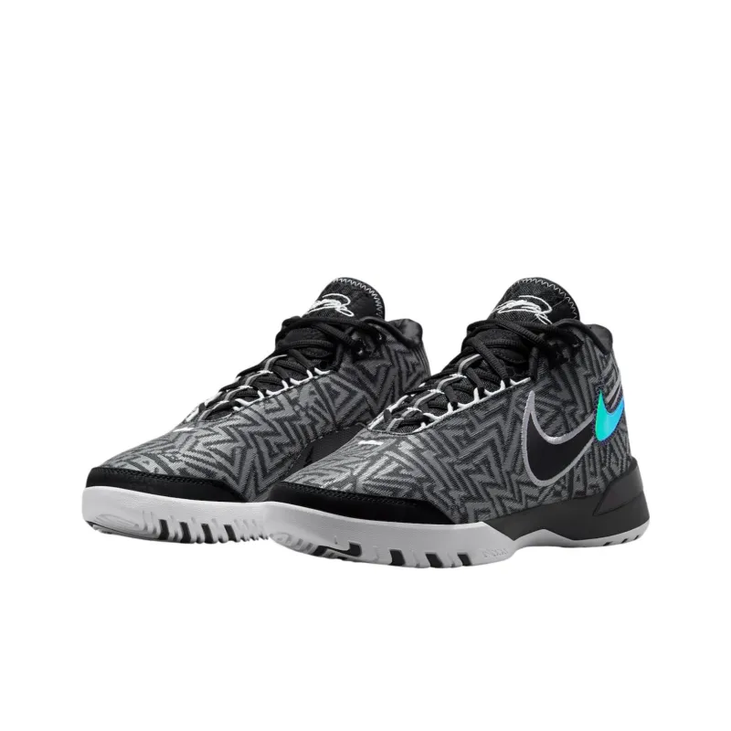 Nike Anti Slip Wear Resistant Mid Top Basketball Shoes Unisex Black-2