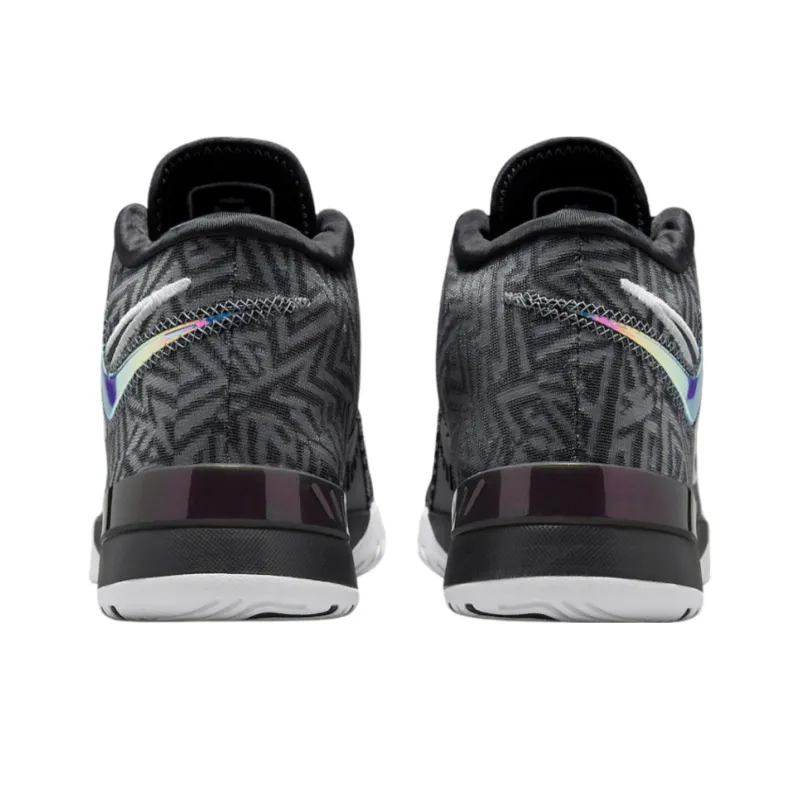 Nike Anti Slip Wear Resistant Mid Top Basketball Shoes Unisex Black-4