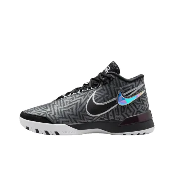 Nike Anti Slip Wear Resistant Mid Top Basketball Shoes Unisex Black