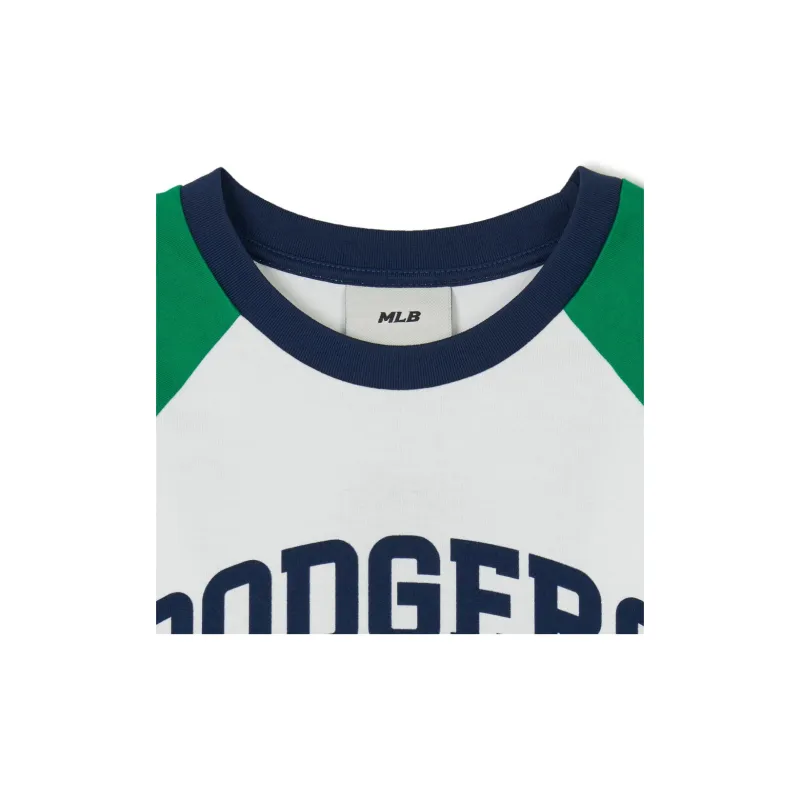 MLB Los Angeles Dodgers Raglan Sleeve T Shirt Women's Neon Green-4