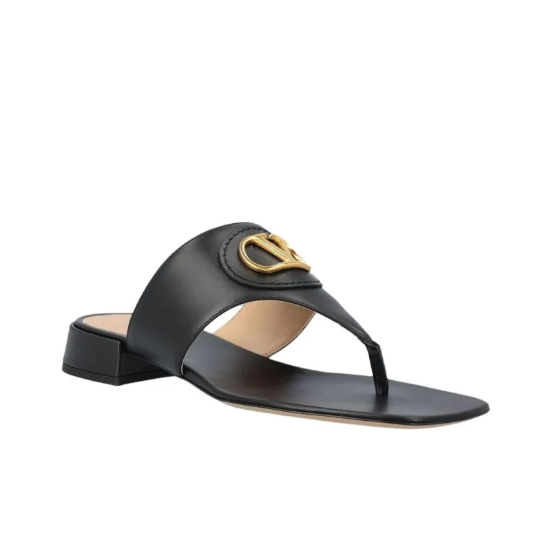 Valentino Vlogo Flip Flops Women's Black-2