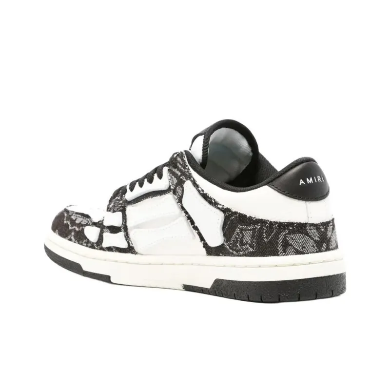 AMIRI Skel Low-Top Skateboard Shoes Women's Black White-3