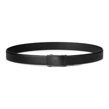 SAMSONITE Cow Leather Metal Leather Belts Men's Black 3.5CM