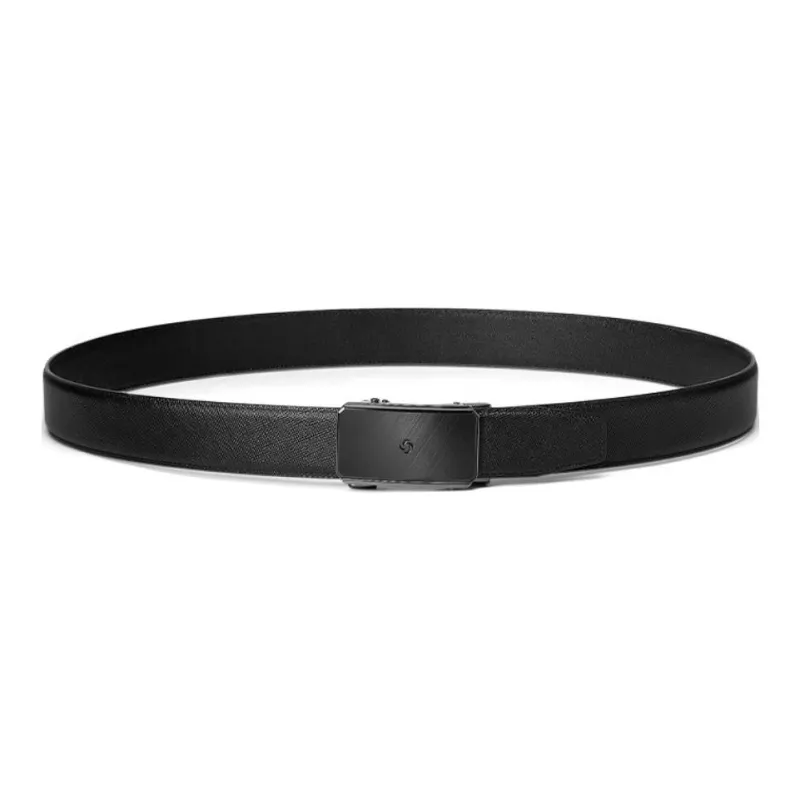 SAMSONITE Cow Leather Metal Leather Belts Men's Black 3.5CM-0