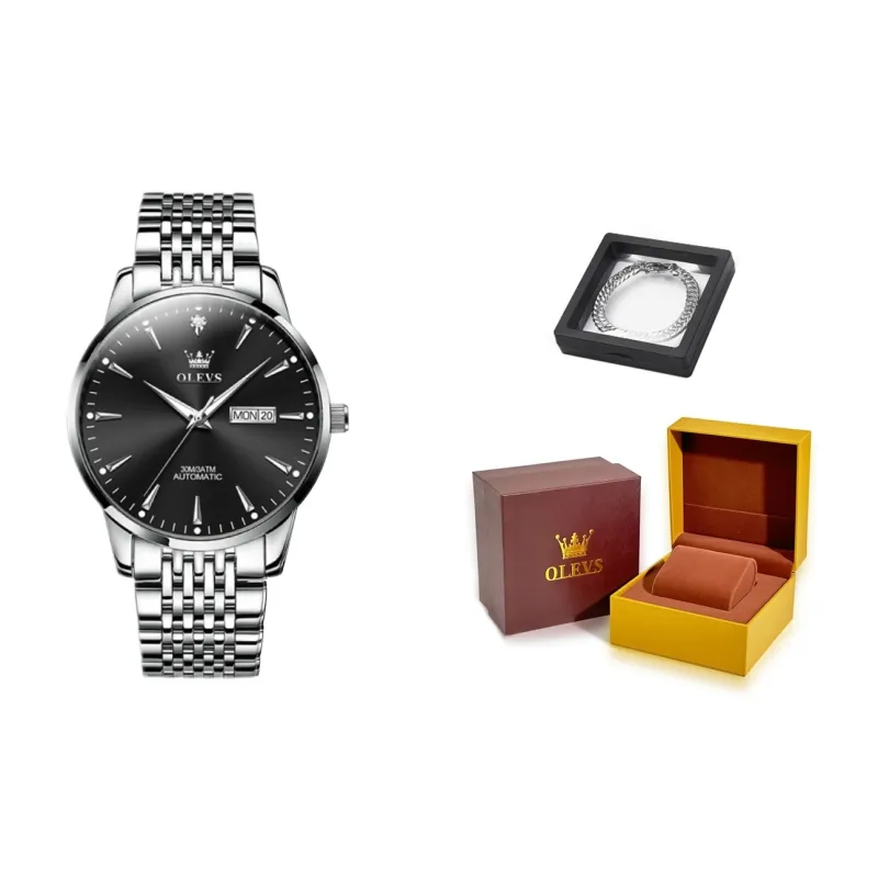 OLEVS Wisdom Series Mechanical Movement Watch Men's Watches Silver Dial-9