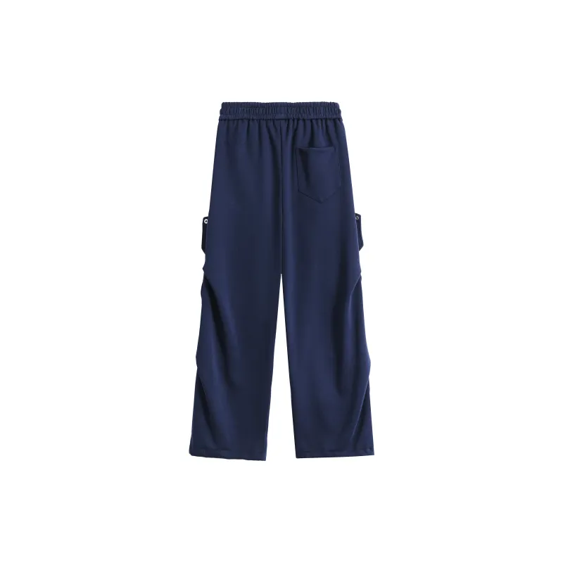 HOKLV Knitted Sports Pants Unisex Burgundy-19