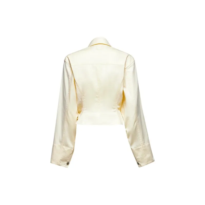 Jacquemus Collared Zip Up Cropped Jacket-1