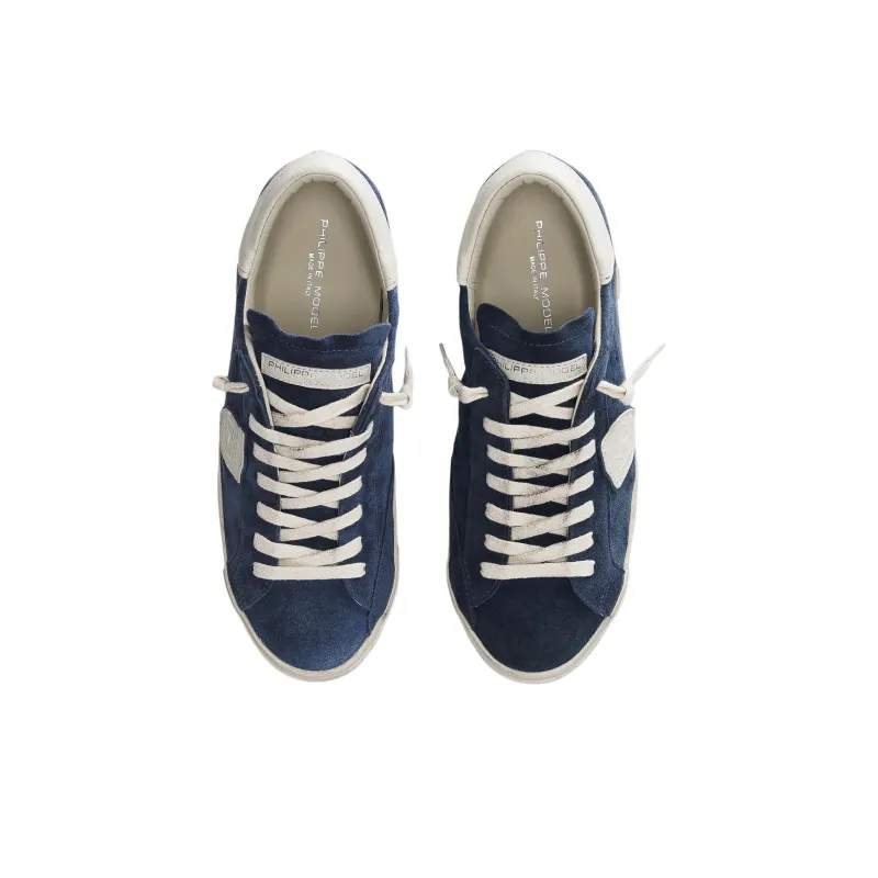PHILIPPE MODEL Prsx Tennis Anti-Slip Wear-Resistant Low-Top Skateboard Shoes Men's Blue-4