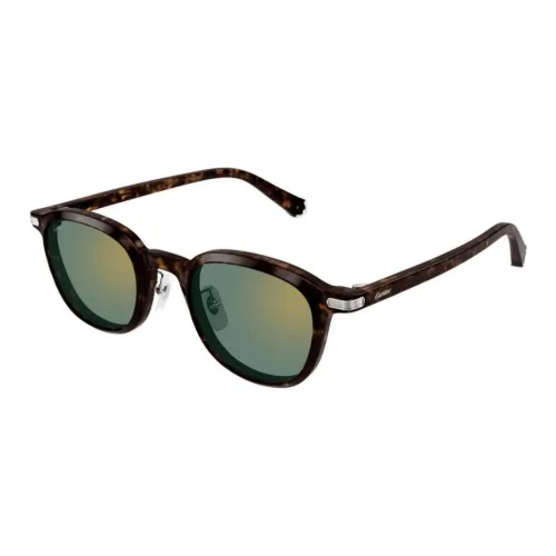 CARTIER Acetate Metal Square Sunglasses Men's Brown