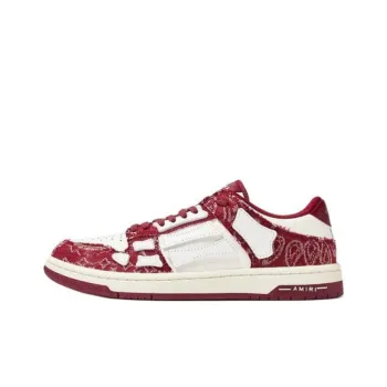 AMIRI Skel Top Low Low Top Skateboard Shoes Women's White Red