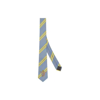 FENDI Striped Crest Embroidered Tie