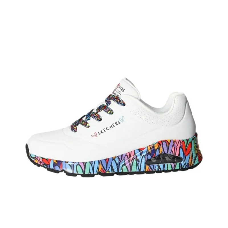 Skechers Uno Anti Slip Wear Resistant Low Top Casual Shoes Women's White-0