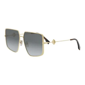 FENDI Metal Irregular Shape Sunglasses Women's Gold