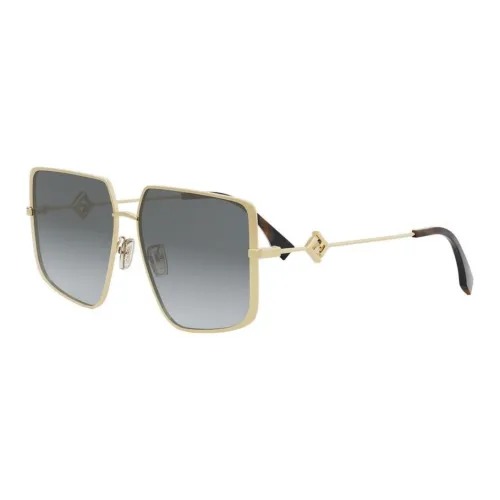 FENDI Metal Irregular Shape Sunglasses Women's Gold