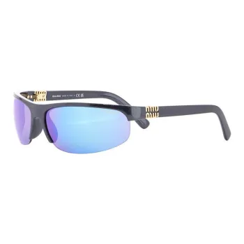 MIU MIU Irregular Shape Sunglasses Unisex Black