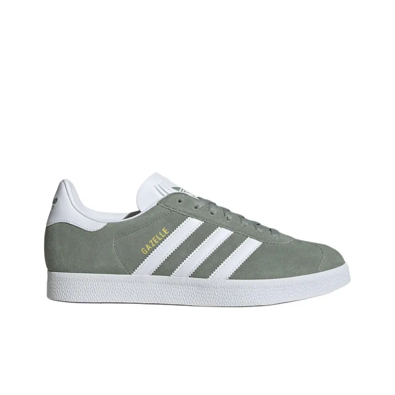 Adidas Gazelle Silver Green Cloud White Gold Metallic-1