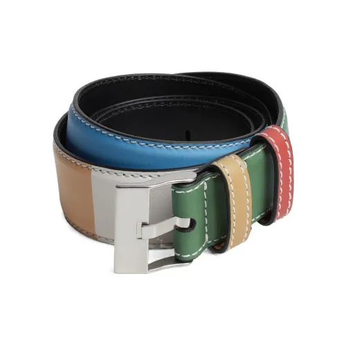 Bottega Veneta Calfskin Leather Belts Men's Green Width 3.5CM