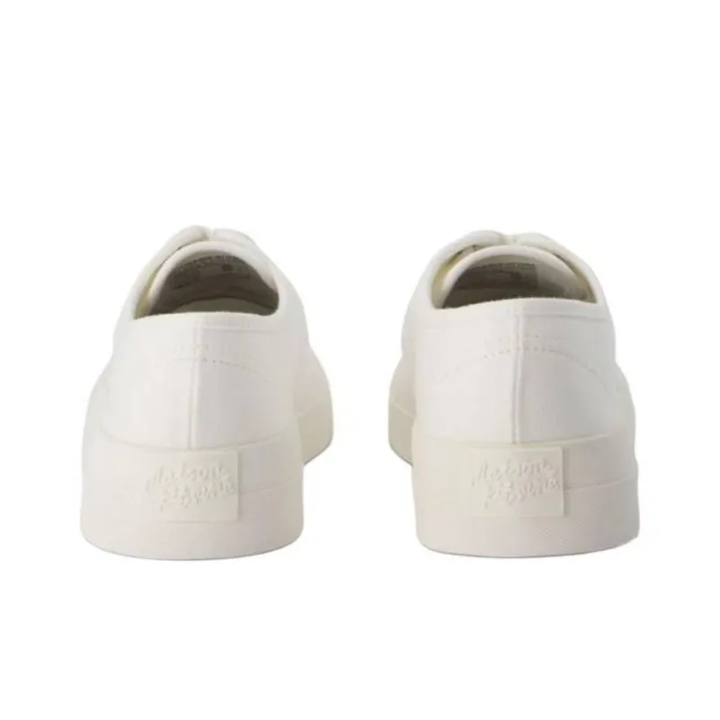 Maison Kitsune Low Top Canvas Shoes Women's White-4
