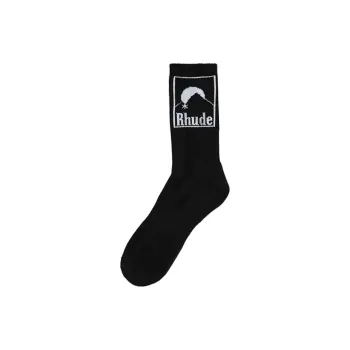 RHUDE Moonlight Badge Sock 'Black/White'