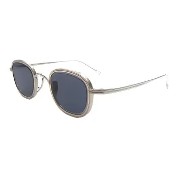 KameManNen Titanium Alloy Oval Sunglasses Women's Gray