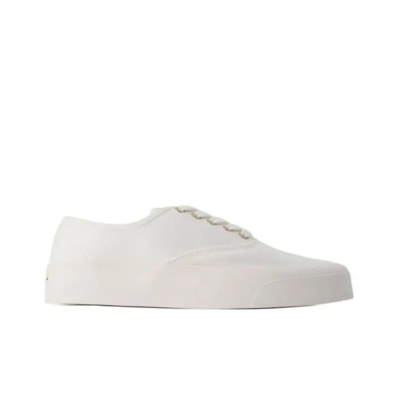 Maison Kitsune Low Top Canvas Shoes Women's White-1
