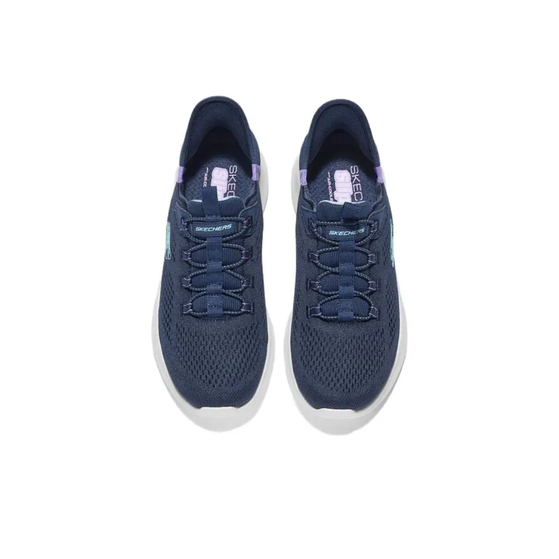 Skechers Breathable Lightweight Low-Top Casual Shoes Women's Navy-2
