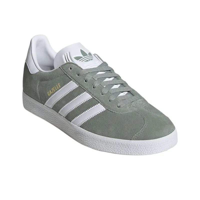 Adidas Gazelle Silver Green Cloud White Gold Metallic-2