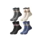Men's Crew Socks 4 Pack (1 Black, 1 Blue, 1 Dark Gray, 1 Ecru)