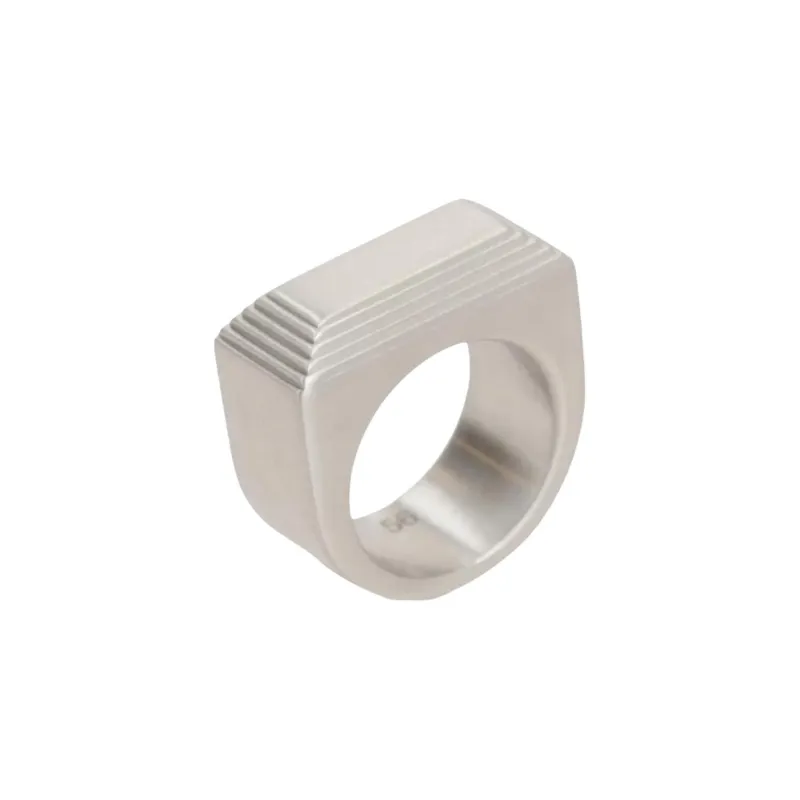RICK OWENS Etched Beveled Ring-0