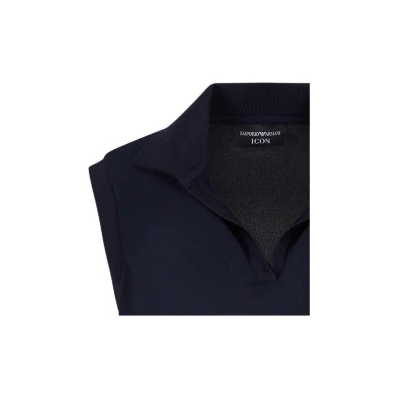 EMPORIO ARMANI Icon Micro Piqué Crêpe Jersey Top-1