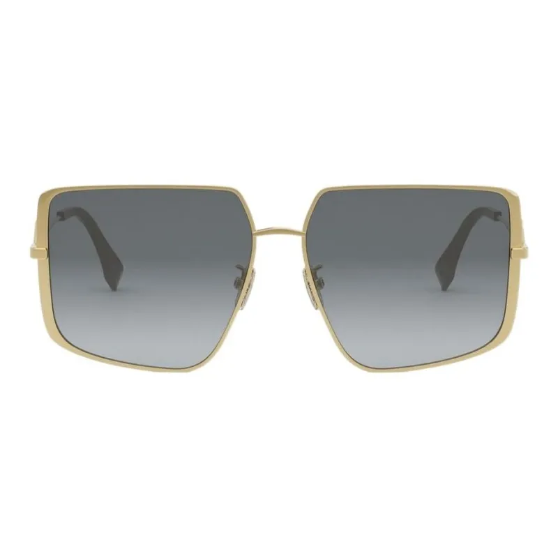 FENDI Metal Irregular Shape Sunglasses Women's Gold-1