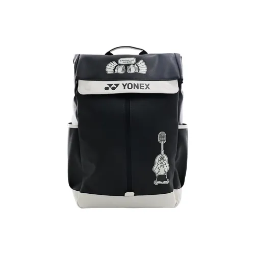 YONEX Badminton Racket Bags Holds 3 Pieces Sporty Style Backpack Black/Sky Blue/Khaki Beige Unisex