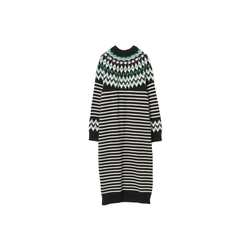 Beams Long Sleeved Dress Women's Black-1