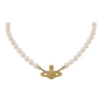 Vivienne Westwood Faux Crystal Necklaces Women's Gold