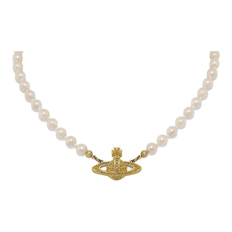 Vivienne Westwood Faux Crystal Necklaces Women's Gold-0