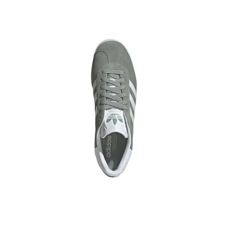 Adidas Gazelle Silver Green Cloud White Gold Metallic-3