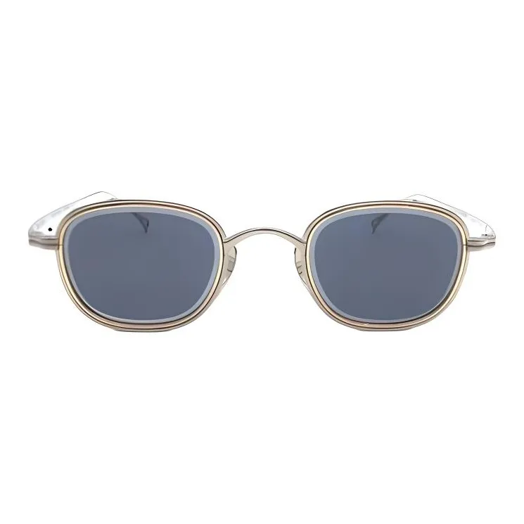 KameManNen Titanium Alloy Oval Sunglasses Women's Gray-1