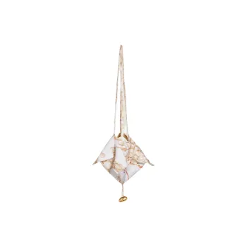 HERMES Gold-Plated Brass Silk Silk Twill Pendants Women's White