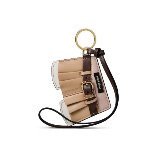 MIU MIU Sheepskin Leather Keychains Unisex Multicolor