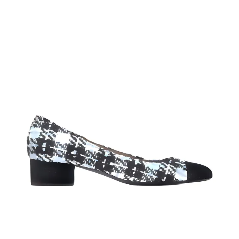 Roberto Festa Chunky Heel High Heels Women's Black White-1