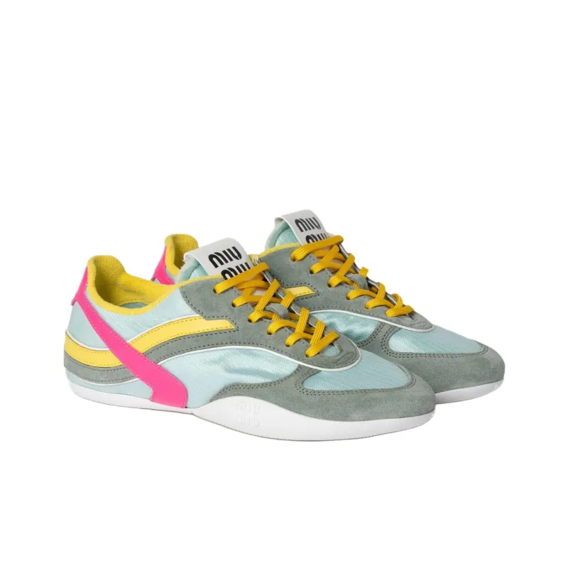 MIU MIU Gymnasium Low Top Casual Shoes Women's Yellow Green-2