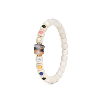 Yulan Wenwan Mammoth Straight Cut Beaded Bracelet 8mm Inlaid Style+Big Peng Bird Matching Style Unisex