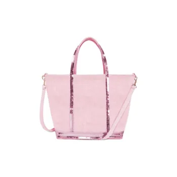 Vanessa Bruno Linen Tote Bag, Shopping Bag, Crossbody Bag, One Shoulder Handbag Small Size Women's Old Pink