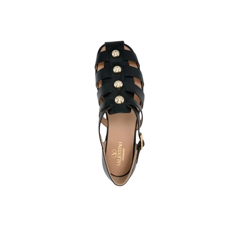 Valentino Roman Sandals Men's Black-4