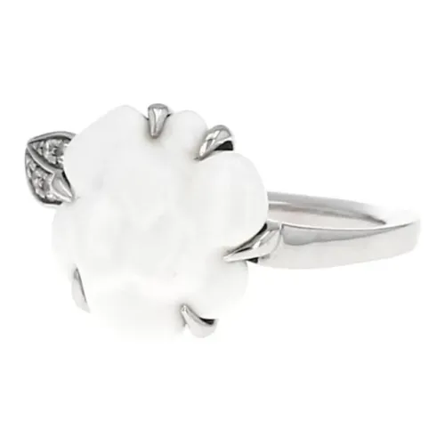 CHANEL 2010 Pre-owned 18kt White Gold Camellia Agate And Diamond Ring