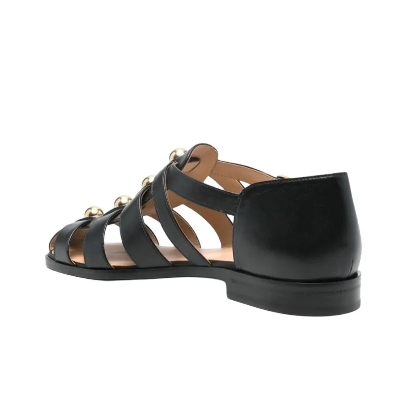 Valentino Roman Sandals Men's Black-3