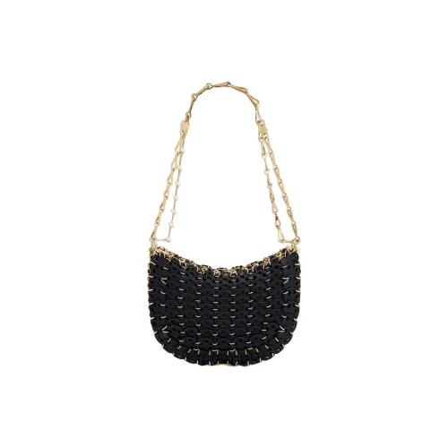 Paco Rabanne Calfskin Messenger Bag, Handbag, Shoulder Bag Women's Black