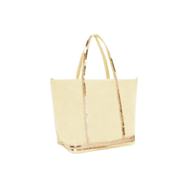 Vanessa Bruno Linen Tote Bag, Shopping Bag, Crossbody Bag, One Shoulder Handbag Small Size Women's Yellow-2