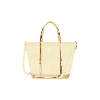 Vanessa Bruno Linen Tote Bag, Shopping Bag, Crossbody Bag, One Shoulder Handbag Small Size Women's Yellow
